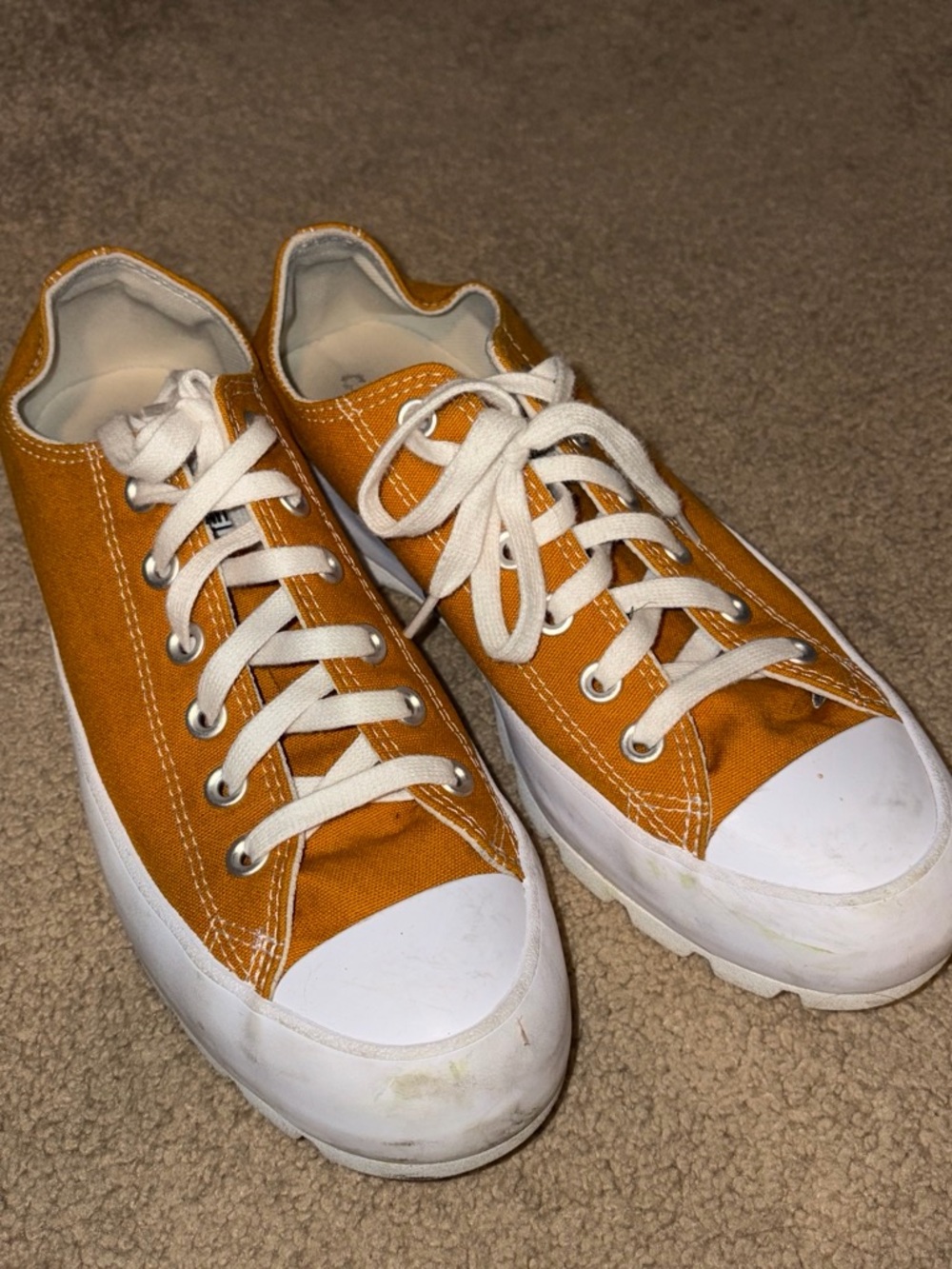 Converse Mustard Yellow Canvas Lace-Up Sneakers